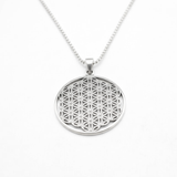Silver Mandala Pendant - Timeless Flower of Life Necklace in 925 Sterling Silver, ideal for daily style and memorable gifts.