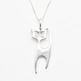 Gold Cat Pendant - Cat Lover Necklace, Cat Silhouette Pendant
