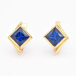 1017-E-cSAP: Gold Vermeil 18k Created Sapphire