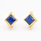 1017-E-cSAP: Gold Vermeil 18k Created Sapphire