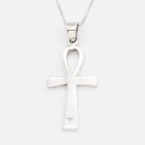 Intricate 925 Sterling Silver Ankh Pendant Necklace - Perfect for layering or as a standalone piece for any occasion.