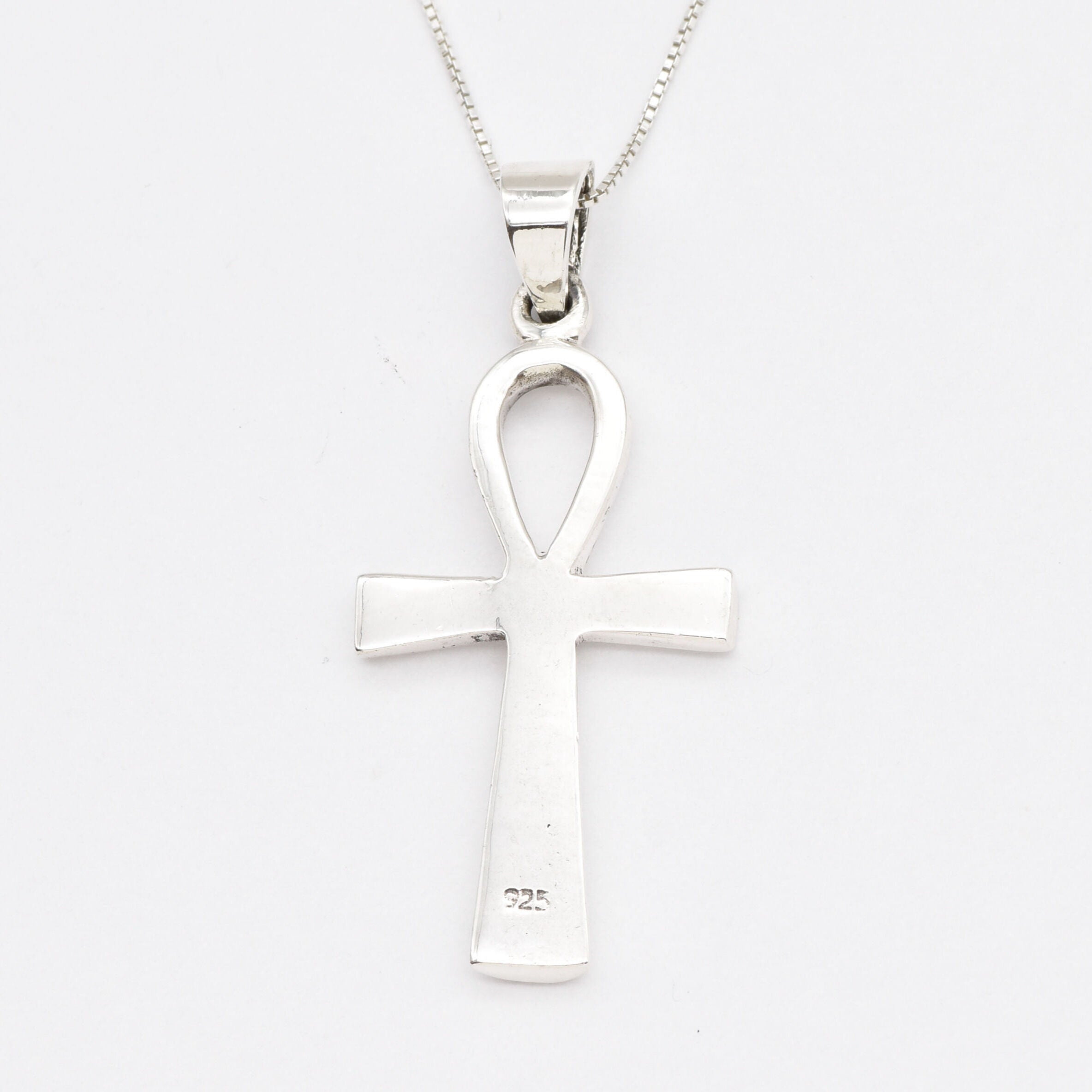 Intricate 925 Sterling Silver Ankh Pendant Necklace - Perfect for layering or as a standalone piece for any occasion.