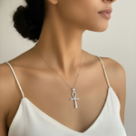 Chic 925 Sterling Silver Ankh Necklace - Minimalist pendant for daily style and thoughtful gifting on special occasions.