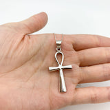 Silver Cross Necklace - Egyptian Ankh Pendant - Minimalist Cross Pendant