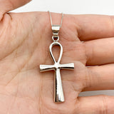 Silver Cross Necklace - Egyptian Ankh Pendant - Minimalist Cross Pendant