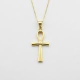 Cross Of Life Pendant - Gold Cross Necklace, Minimalist Cross Necklace made in 18k Gold Vermeil. Ideal for everyday wear and perfect for birthday gifting and special occasions.