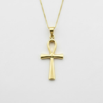 Cross Of Life Pendant - Gold Cross Necklace, Minimalist Cross Necklace made in 18k Gold Vermeil. Ideal for everyday wear and perfect for birthday gifting and special occasions.