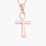 Silver Cross Necklace - Egyptian Ankh Pendant - Minimalist Cross Pendant