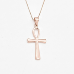 Rose Gold Ankh Pendant - Cross Of Life Necklace, Minimalist Cross Pendant made in Rose Gold Vermeil. Ideal for everyday wear and perfect for birthday gifting and special occasions.