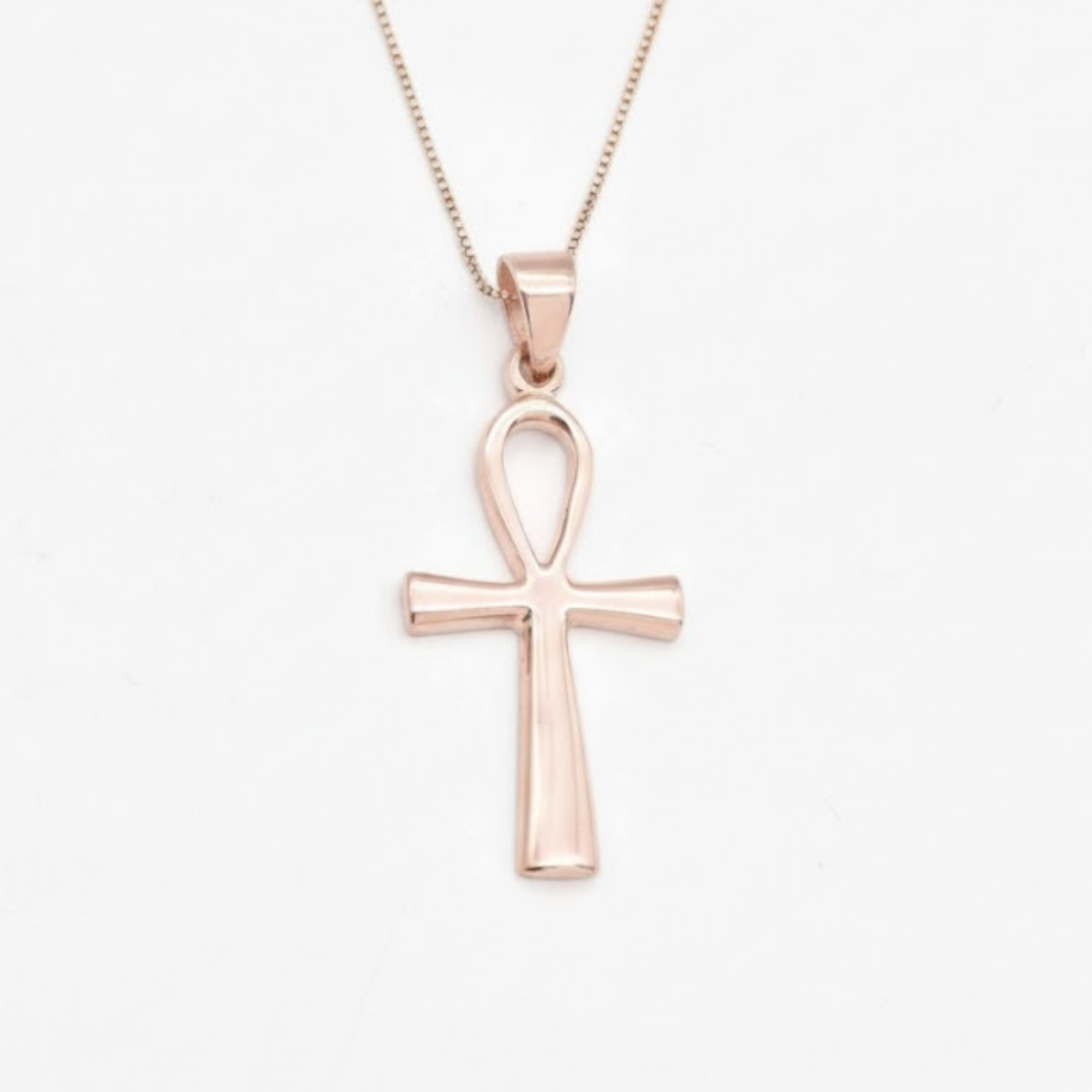 Rose Gold Ankh Pendant - Cross Of Life Necklace, Minimalist Cross Pendant made in Rose Gold Vermeil. Ideal for everyday wear and perfect for birthday gifting and special occasions.