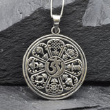 Gold Mandala Necklace - Gold Ohm Pendant Necklace - Spiritual Circle Pendant