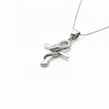 Snake Cross Necklace - Intricate Egyptian design in 925 Sterling Silver. A unique accessory for daily elegance and gifting.