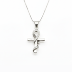 Snake Cross Necklace - Timeless 925 Sterling Silver piece, perfect for daily wear and as a thoughtful gift for special occasions.