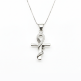 Snake Cross Necklace - Timeless 925 Sterling Silver piece, perfect for daily wear and as a thoughtful gift for special occasions.