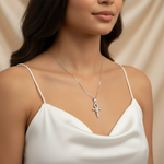 Snake Cross Necklace - Stunning 925 Sterling Silver piece, ideal for everyday style and a meaningful gift for loved ones.