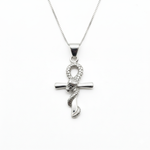 Snake Cross Necklace - Silver Cross Necklace - Egyptian Necklace made in 925 Sterling Silver. Ideal for everyday wear and perfect for birthday gifting and special occasions.