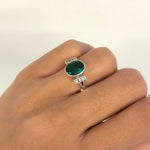 Emerald Ring, Created Emerald, Antique Ring, Green Vintage Ring, Promise Ring, 3 Carat Solitaire Ring, Proposal Ring, 925 Solid Silver Ring