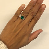 Emerald Ring, Created Emerald, Antique Ring, Green Vintage Ring, Promise Ring, 3 Carat Solitaire Ring, Proposal Ring, 925 Solid Silver Ring