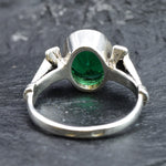 Emerald Ring, Created Emerald, Antique Ring, Green Vintage Ring, Promise Ring, 3 Carat Solitaire Ring, Proposal Ring, 925 Solid Silver Ring