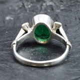 Emerald Ring, Created Emerald, Antique Ring, Green Vintage Ring, Promise Ring, 3 Carat Solitaire Ring, Proposal Ring, 925 Solid Silver Ring