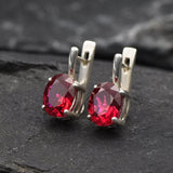 Red Ruby Earrings - Classic Vintage Studs - Red Drop Earrings