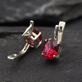 Red Ruby Earrings - Classic Vintage Studs - Red Drop Earrings