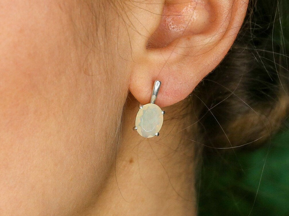 Opal Earrings, Natural Opal, Large Opals, Real Opal, Opal Studs, Genuine Opal, Big Opals, Precious Opal, Silver Earrings, Solid Silver, Opal