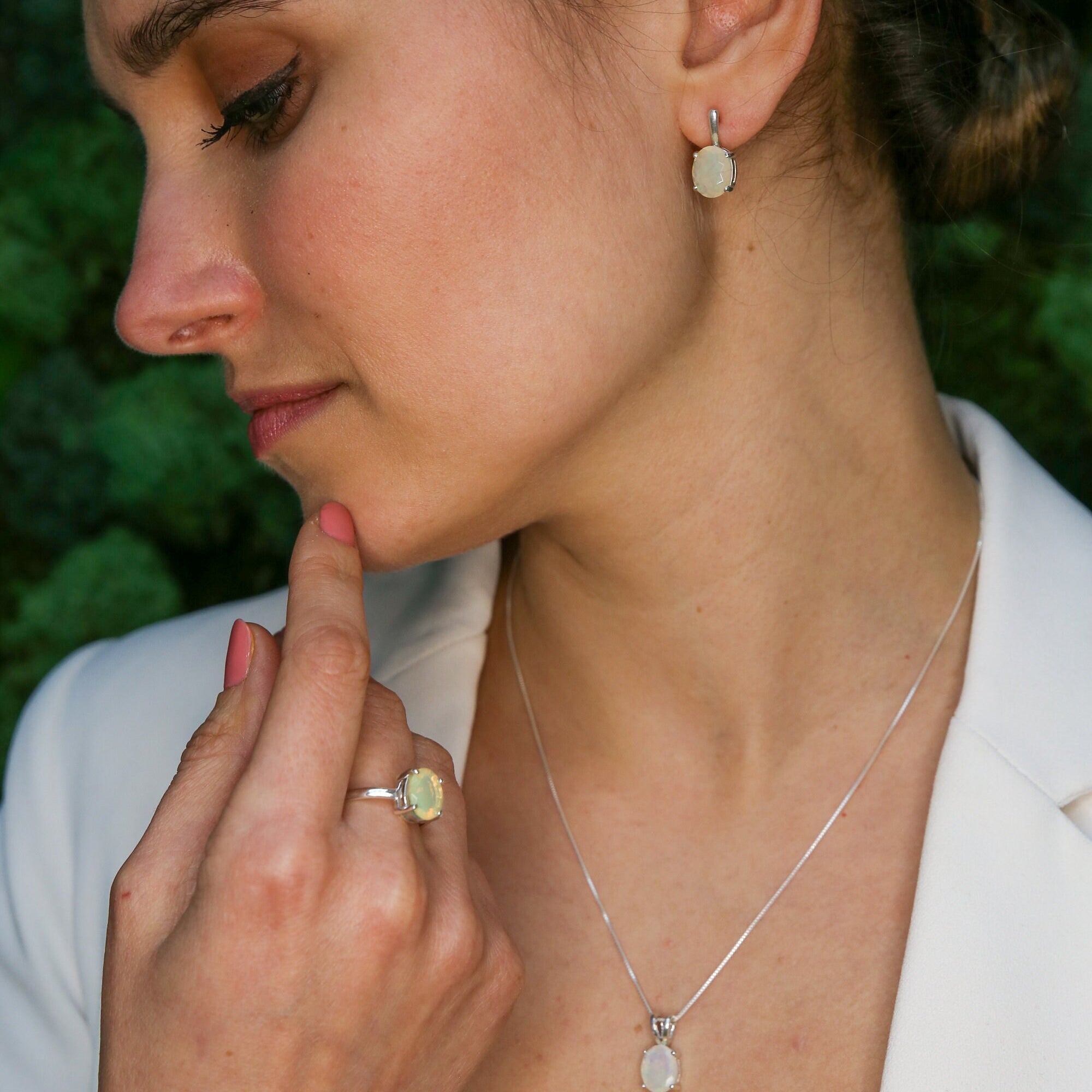 Opal Earrings, Natural Opal, Large Opals, Real Opal, Opal Studs, Genuine Opal, Big Opals, Precious Opal, Silver Earrings, Solid Silver, Opal