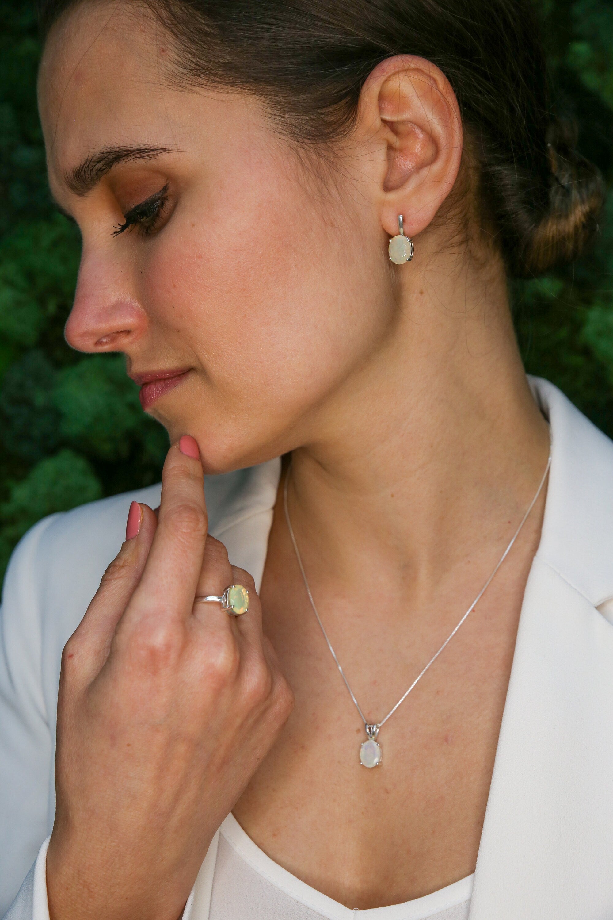 Opal Earrings, Natural Opal, Large Opals, Real Opal, Opal Studs, Genuine Opal, Big Opals, Precious Opal, Silver Earrings, Solid Silver, Opal