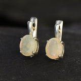 Opal Earrings, Natural Opal, Large Opals, Real Opal, Opal Studs, Genuine Opal, Big Opals, Precious Opal, Silver Earrings, Solid Silver, Opal