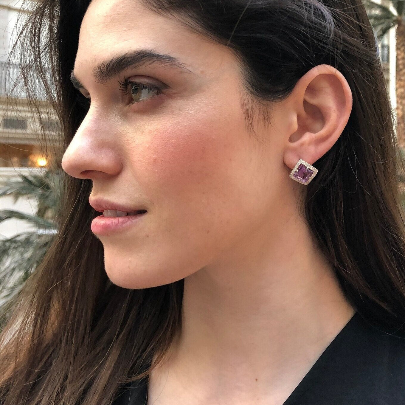 Rose Quartz Earrings, Natural Rose Quartz, January Birthstone, Square Earrings, Pink Earrings, Vintage Earrings, Sterling Silver Earrings