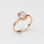 Rose Gold Morganite Ring - Delicate Pink Oval Gemstone, a stunning accessory for everyday elegance and memorable gifts.
