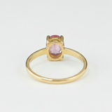 Luxurious pink morganite ring with an oval cut, crafted in 18k Gold Vermeil, ideal for everyday elegance and gifting.