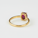 Chic 18k Gold Vermeil ring featuring an Oval Created Ruby, a meaningful gift for July birthdays and everyday glamour.