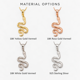 Stylish Gold Snake Pendant - Crafted in 18k Gold Vermeil, this necklace adds a touch of elegance to any outfit. Perfect gift idea!