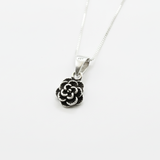 Chic Silver Rose Pendant - Stylish flower necklace in 925 Sterling Silver, perfect for everyday wear and memorable occasions.