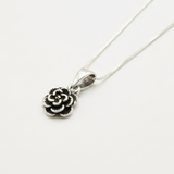 Silver Rose Pendant - Flower Necklace, Dainty Floral Pendant made in 925 Sterling Silver. Ideal for everyday wear and perfect for birthday gifting and special occasions.