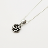 Silver Rose Pendant - Flower Necklace, Dainty Floral Pendant made in 925 Sterling Silver. Ideal for everyday wear and perfect for birthday gifting and special occasions.