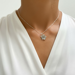 Silver Flower Pendant Necklace - Charming Daisy Design in 925 Sterling Silver. Perfect for daily wear and special gifts.