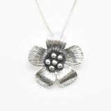 Silver Daisy Pendant - Silver Flower Necklace - Flower Necklace