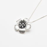 Silver Daisy Pendant - Silver Flower Necklace - Flower Necklace