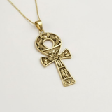 Stunning Gold Ankh Pendant - Key of Life in 18k Gold Vermeil, ideal for stylish accessorizing and meaningful gifts.