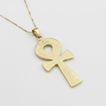 Beautiful Gold Ankh Pendant in 18k Gold Vermeil, perfect for expressing individuality and a timeless addition to any jewelry collection.