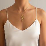 Elegant Gold Ankh Pendant - 18k Gold Vermeil, a timeless symbol of life, perfect for everyday wear and special occasions.