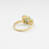 Two Stone Emerald Gold Ring - Statement Emerald Ring - Natural Emerald Ring
