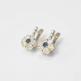 Daisy Moonstone Earrings - Rainbow Moonstone Earrings - White Flower Studs