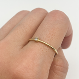 Certified Natural Diamond Ring - Solid 14k Gold Ring - Real Dainty Diamond Ring