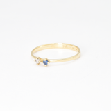 CERTIFIED Diamond Ring - Genuine Sapphire Ring - Solid 14k Gold Ring
