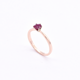 Certified Ruby Ring - Solid Rose Gold Ring - Genuine Ruby Solitaire Ring