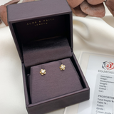 CERTIFIED Real Diamond Earrings – Solid 14k Gold Earrings – Dainty Diamond Flower Earrings